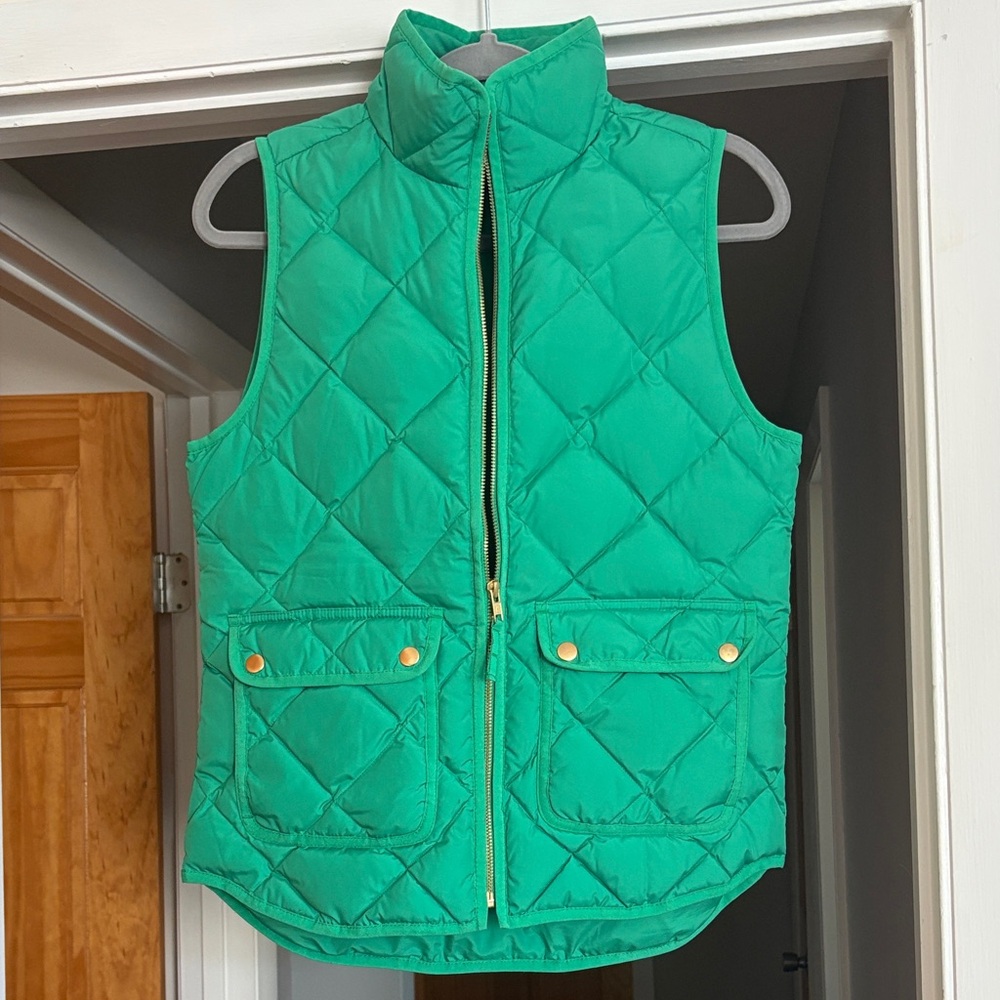 J. Crew Green Quilted Vest